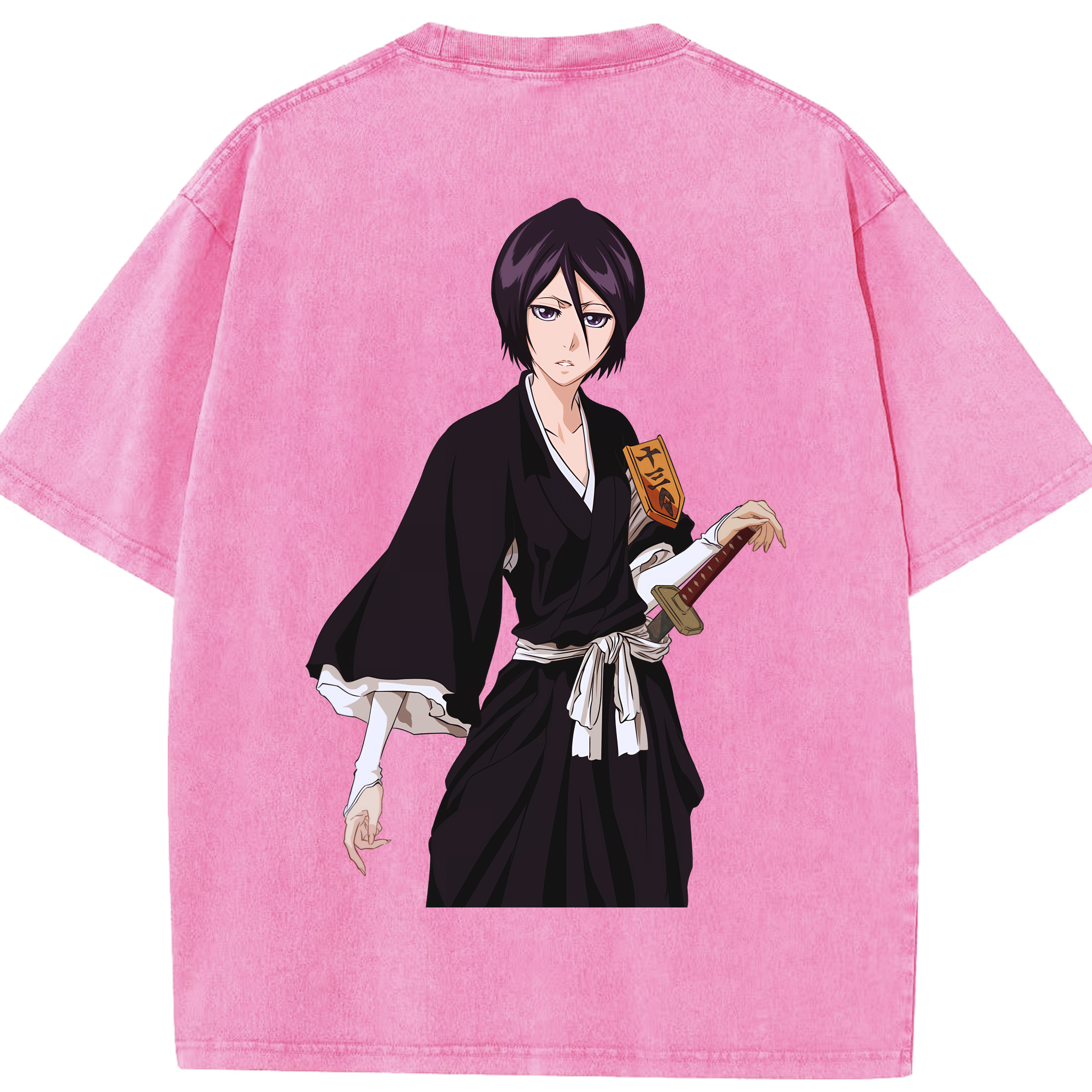 （画像用） ブリーチ 朽木ルキア BLEACH Kuchiki Rukia 綿100% ヴィンテージ風 半袖Tシャツ（背面プリント）